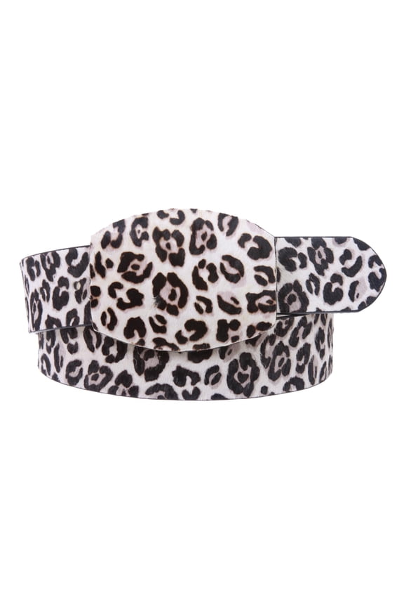 Snap On Leopard Print Animal Fur Fashion Belt