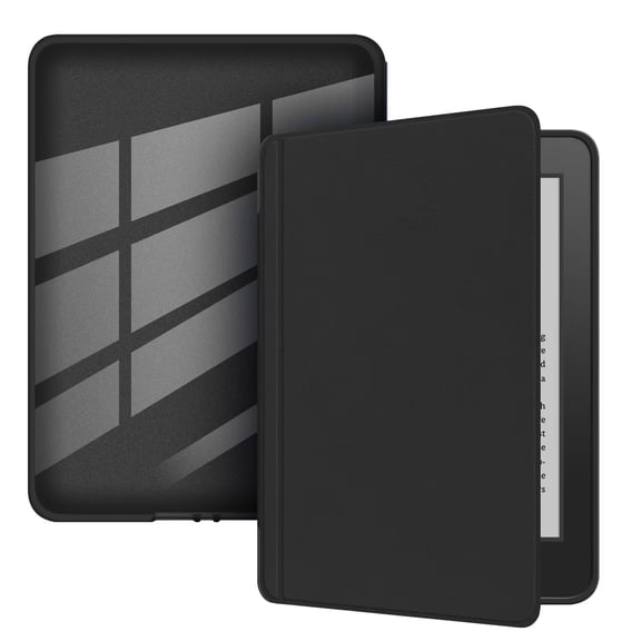 Snap-On Locking Case with Auto Wake/Sleep for Kindle 8th Generation 6" (2016 Release) - Clear Back Cover Black