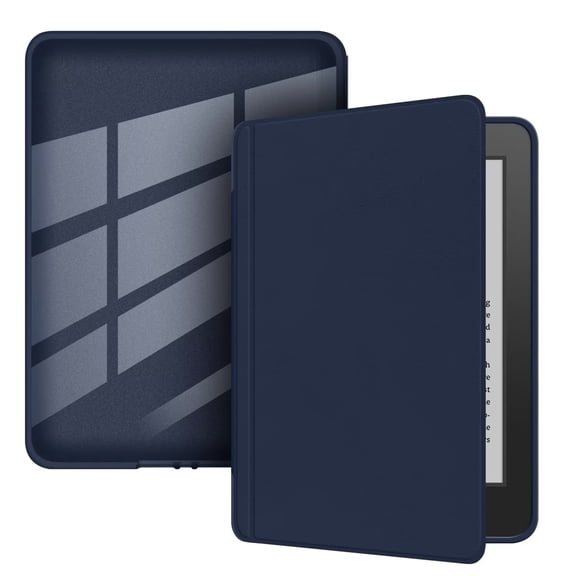 Snap-On Locking Case with Auto Wake/Sleep for Kindle 8th Generation 6" (2016 Release) - Clear Back Cover NavyBlue
