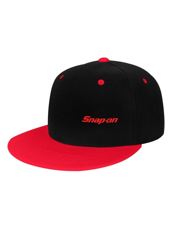 Snap-On Logo Adult Men Women Baseball Cap Hip Hop Hat Flat Brim Baseball Adjustable Flat Peak Hats