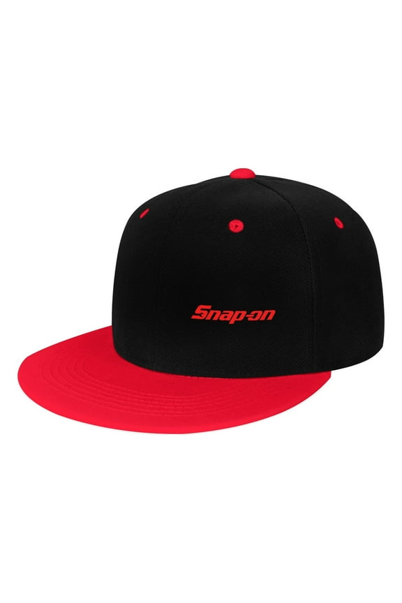 Snap-On Logo Adult Men Women Baseball Cap Hip Hop Hat Flat Brim Baseball Adjustable Flat Peak Hats