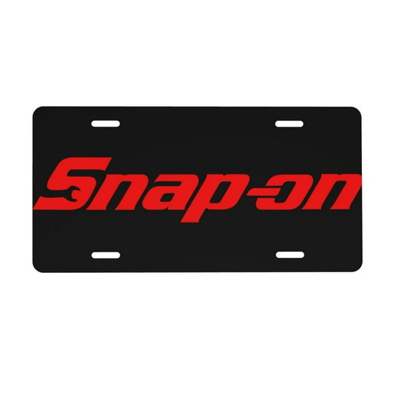Snap-On Logo License Plate 6x12 Inch Thickening Aluminum Metal Decorative License Plates, Universal Fit For Trucks, Suvs, Vehicles