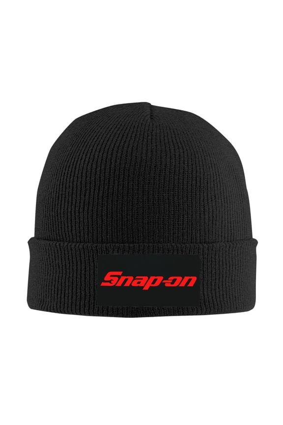 Snap-On Logo Men Women Knitted Hat Adult Knit Beanie For Fall Winter Knit Hat Cap