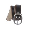 thumbnail image 1 of Snap On Plain Crack Print Stitching Edged Genuine Vintage Retro Leather Belt, 1 of 2