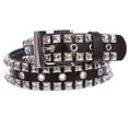 thumbnail image 1 of Snap On Punk Rock Silver Star Studded Grommets Full Grain Leather Jean Belt, 1 of 4