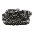 thumbnail image 1 of Snap On Rhinestone and Gun Metal Color Circle Studded Leather Belt, 1 of 6