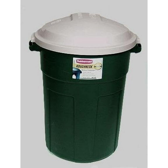Rubbermaid Roughneck Refuse Container - 32 Gal, Green