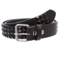 thumbnail image 1 of Snap On Solid Color Punk Rock Star Pyramid Studded Checker Board Leather Belt, 1 of 5