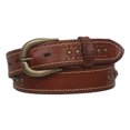 thumbnail image 1 of Snap On Stitching-Edged Floral Riveted Studs Cowhide Leather Casual Jean Belt, 1 of 3