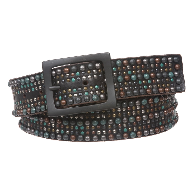 Snap On Tiny Multiple Turquoise Rivet Circle Studded Leather  display picture 2