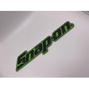 Snap On Tool Box Logo Emblem Badge Decal Matte Black with Green Plastic 8 Inch