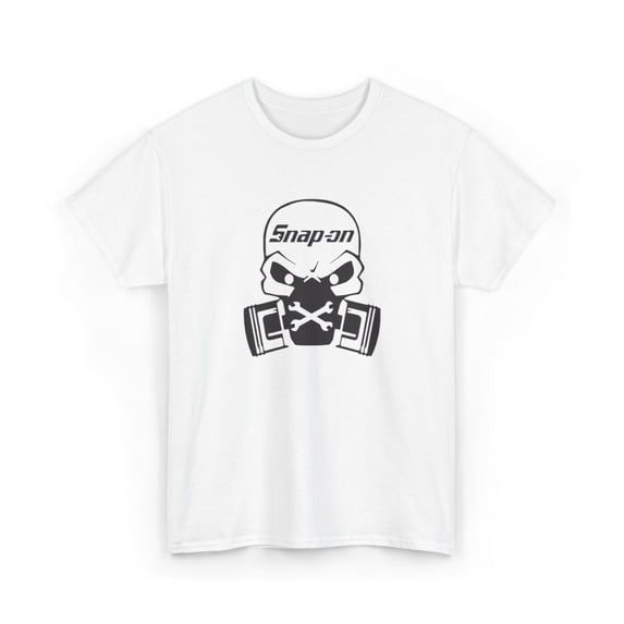 Snap On Tool Skull Black White Workwear Merch Inspired Design Cotton Tee