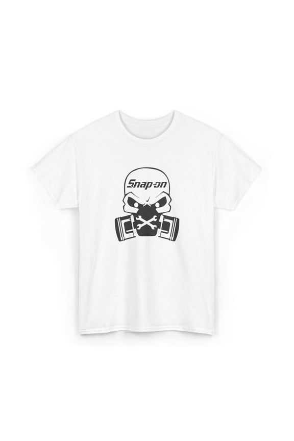 Snap On Tool Skull Black White Workwear Merch Inspired Design Cotton Tee