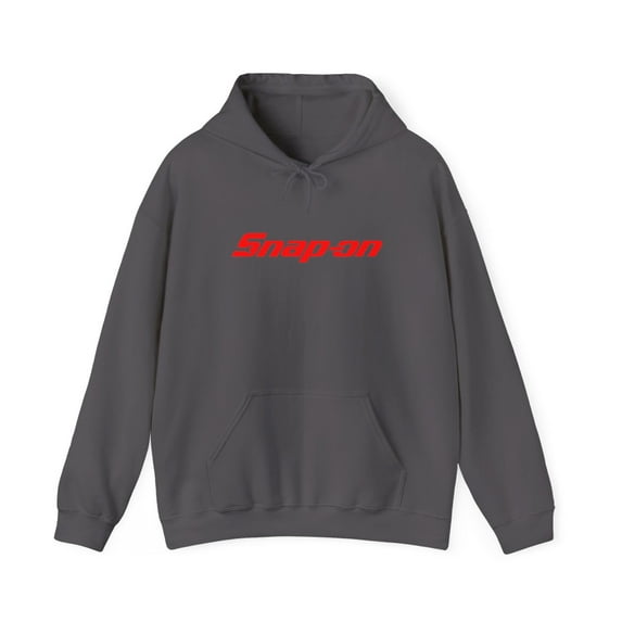 Snap On Tool Unisex Hoodie Hooded Sweatshirt Pocket Black Red Automotive - Charcoal / XL