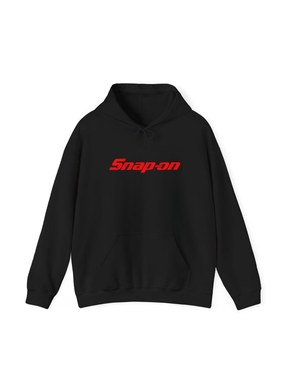 Snap On Tool Unisex Hoodie Hooded Sweatshirt Pocket Black Red Automotive - XL / Black