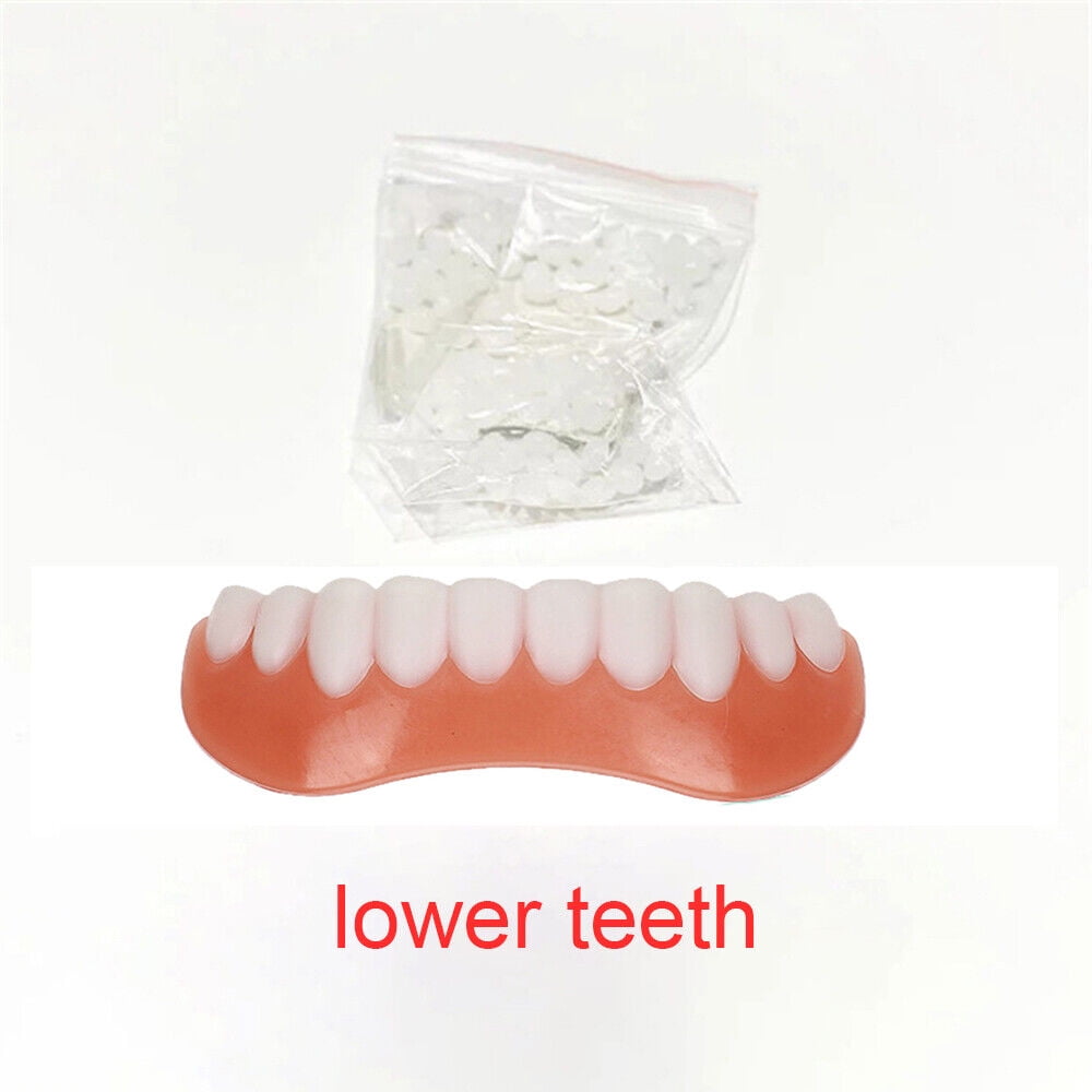 Snap On Upper＆Bottom Set False Teeth Dental Veneers Denture Tooth Cover