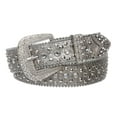 thumbnail image 1 of Snap On Western Cowgirl Alligator Rhinestone Studded Leather Belt, 1 of 2