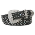 thumbnail image 1 of Snap On Western Cowgirl Alligator Rhinestone Studded Leather Belt, 1 of 2