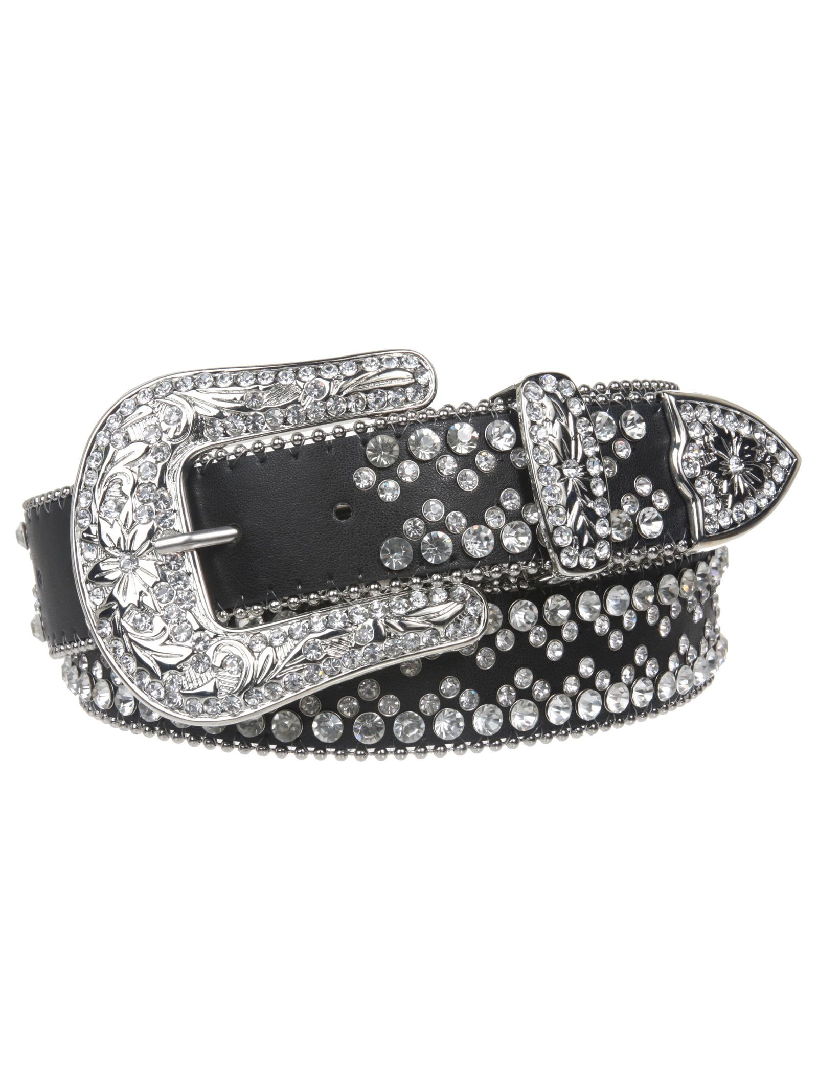 Snap On Western Cowgirl Rhinestone Studded Metallic Leather  display picture 1