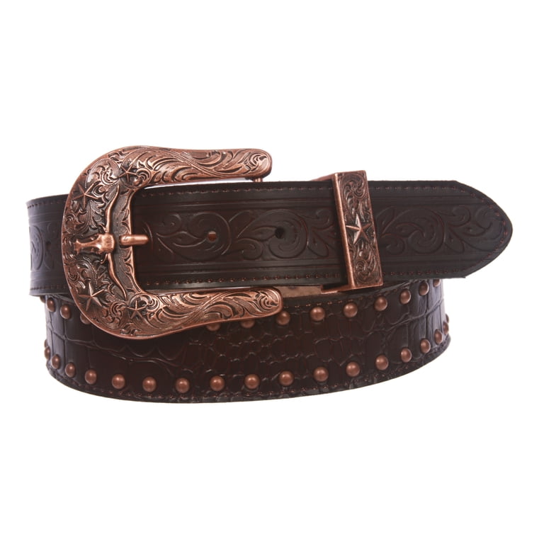 Snap On Western Crocodile Print Stitching-Edged Studded  display picture 1