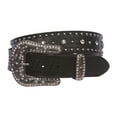 thumbnail image 1 of Snap On Western Faux Crocodile Embossed Cross Rhinestone Studded Leather Belt, 1 of 3