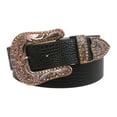 thumbnail image 1 of Snap On Western Faux Crocodile Print Rhinestone Leather Belt, 1 of 2