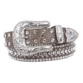 thumbnail image 1 of Snap On Western Faux Crocodile Print Rhinestone Leather Belt, 1 of 2