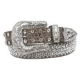 thumbnail image 1 of Snap On Western Faux Crocodile Print Rhinestone Leather Belt, 1 of 2