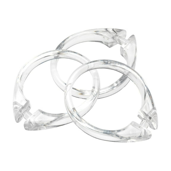"Snap" Plastic Shower Curtain Hooks in Super Clear