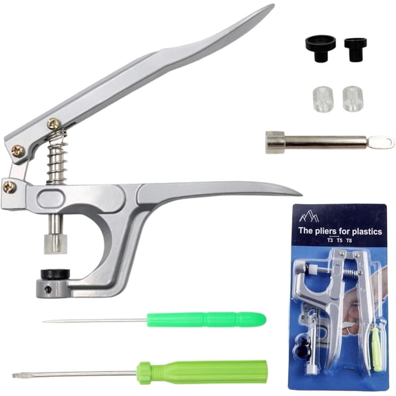 Snap Pliers for Crafts Clothing: Hand-held Pliers Tool for Snaps Buttons, No-Sew Snap Fastener Tool Handheld Press Attacher Punch for T3, T5, T8 Snaps Buttons