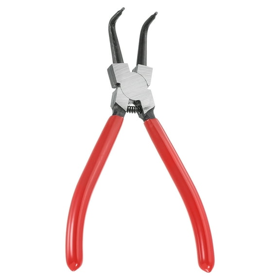 Snap Ring Plier 7" Internal Circlip Pliers with 0.08" Bent Jaw Tip for Ring Remove Retaining Pliers, Red