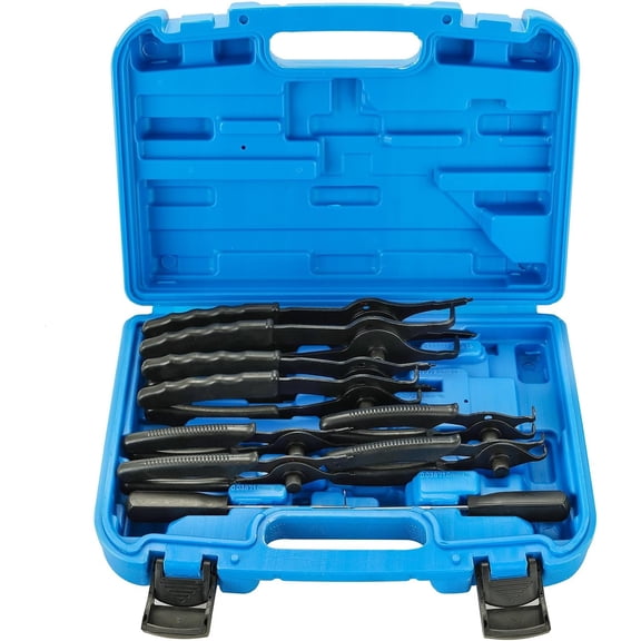 Snap Ring Plier Set 11 count Straight & Bent Retaining Ring Pliers w/Hook & Pick  Internal External Pliers .038in-.09in Circlip Combination Retaining Clip for  Trunk  (Blue)
