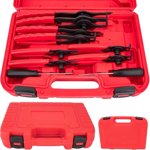 Snap Ring Plier Set Long Snap Ring Plier Set Heavy Duty With Case 11 count Retaining Ring Pliers Set Mechanics Circlips Auto Tool Internal External Pliers for Trunk