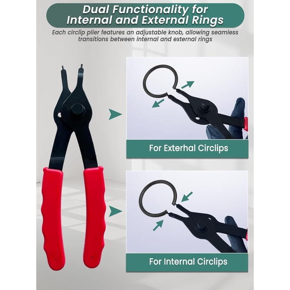 Snap Ring Pliers 11 pcs .038in - .09in (1-2.3mm) Straight & Bent Retaining Snap Ring Pliers and Circlip Removal Tool$$Tools & Hardware Other