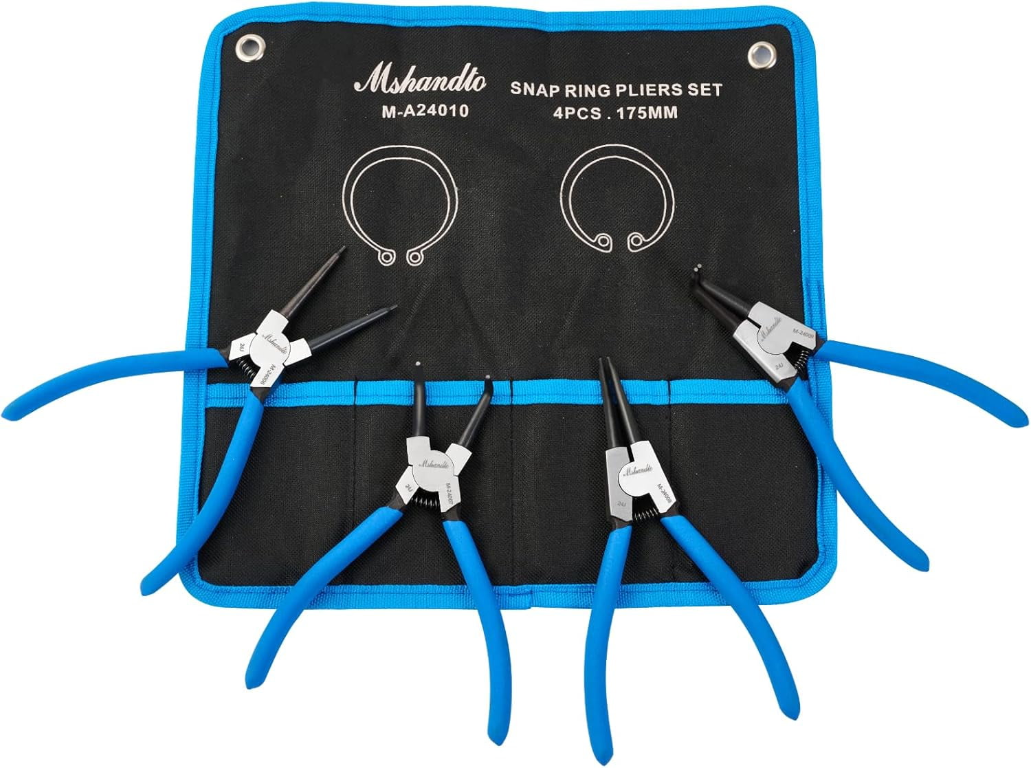 Retaing Rings Remover Snap Ring Pliers, 4 Pack CR-V Snap Ring Pliers Set, 7