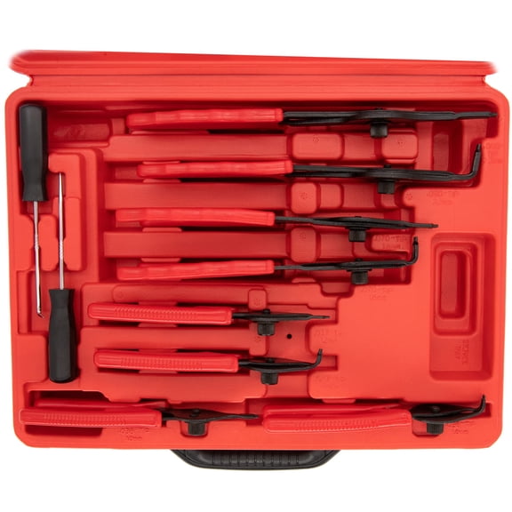 Snap Ring Pliers Set (11 Piece) .038in - .09in for Automobiles Lawnmowers and Farm Equipment Retaining Snap Ring and Circlip Removal Tools Straight & Bent Retaining Ring Pliers w/Hook & Pick C49