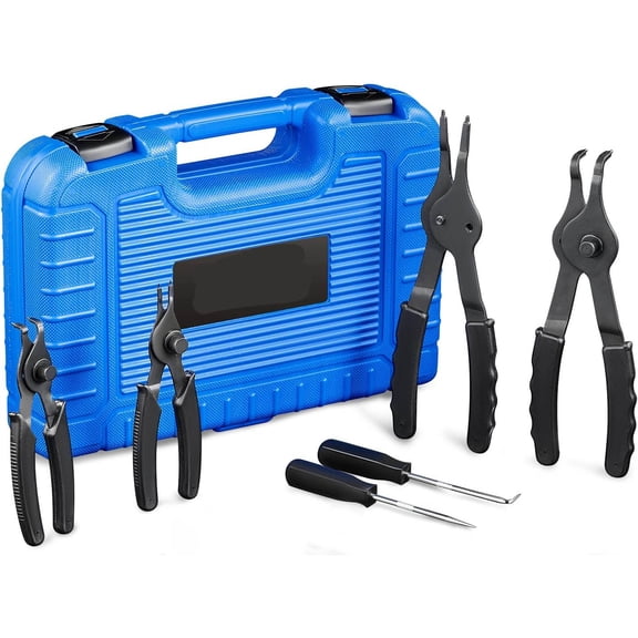 Snap Ring Pliers Set, Internal & External Circlip Pliers With Bent & Straight Pliers, Hook Pick, Removal Tool, Storage Case & Gloves