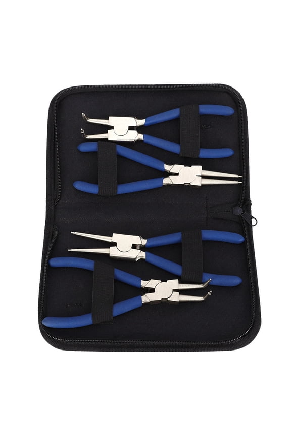Snap Ring Tool, Snap Ring Plier 4pcs Safe Reset Spring Straight Dip Coated Handles  For Industrial