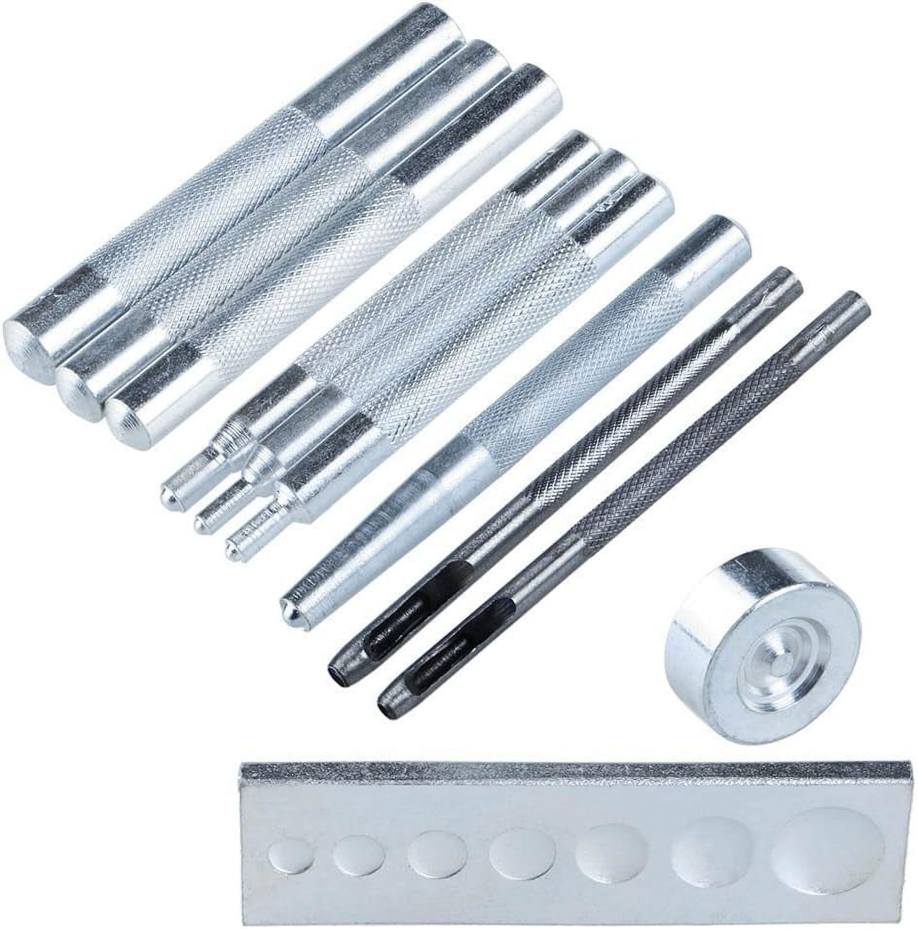 Snap Rivet Button Installer, Universal Setter Base Accommodates Various Sizes, Grommet Setter For Leather Craft Clothing And More, High-Quality Carbon Steel Ensures Durability