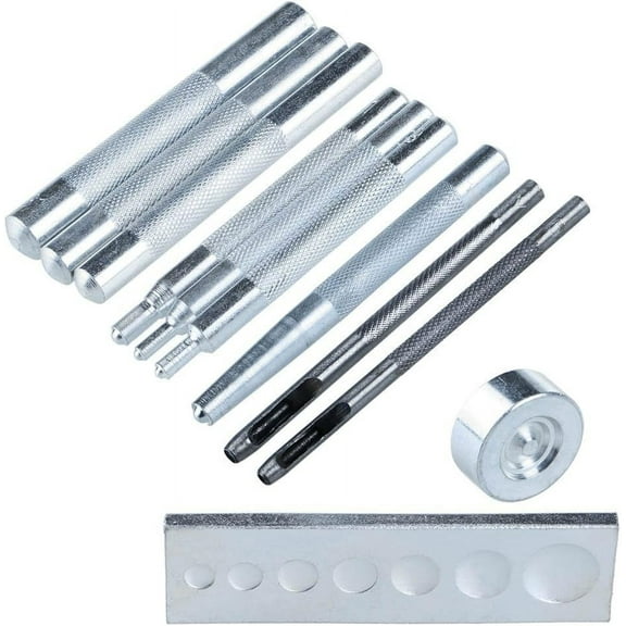 Snap Rivet Button Installer, Universal Setter Base Accommodates Various Sizes, Grommet Setter For Leather Craft Clothing And More, High-Quality Carbon Steel Ensures Durability