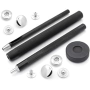 Snap Setter Fastener Kit Button Fixing Tool S-Spring Socket Popper Setting Tool with 10 Silver Snaps #831 VT8 15mm 0.59"