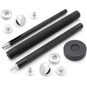 Snap Setter Fastener Kit Button Fixing Tool S-Spring Socket Popper Setting Tool with 10 Silver Snaps #831 VT8 (15mm (0.59"))