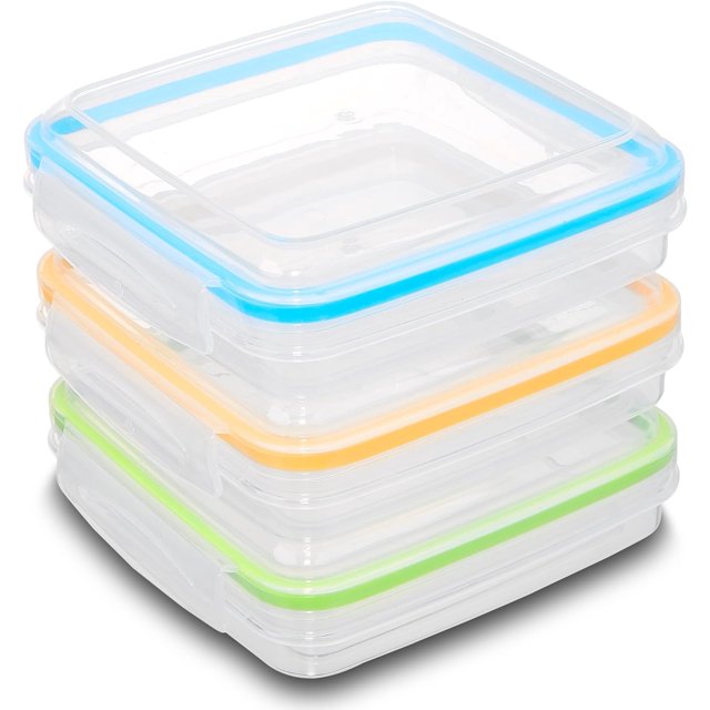 Snap Shut Sandwich Containers Reusable, BPA Free Plastic with