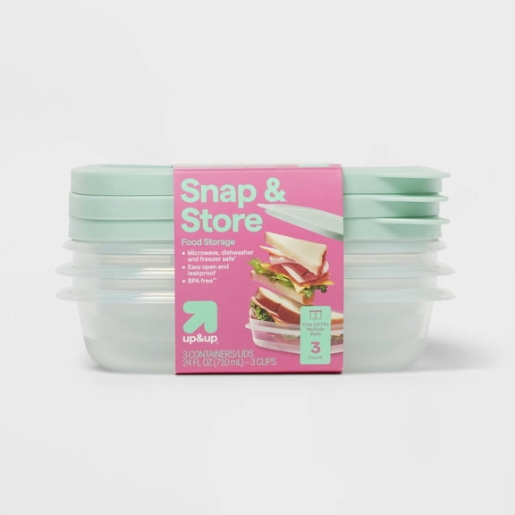 Snap & Store Square Food Storage Containers - 24 fl oz/3ct
