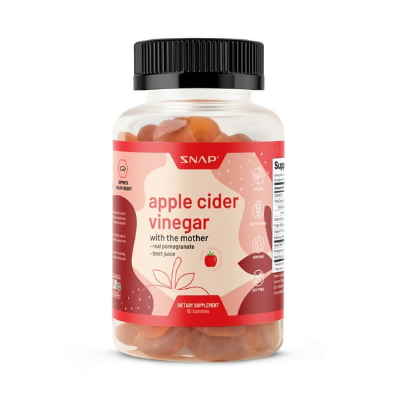 Snap Supplements ACV Apple Cider Vinegar Gummies - Detox, Weight, Immunity