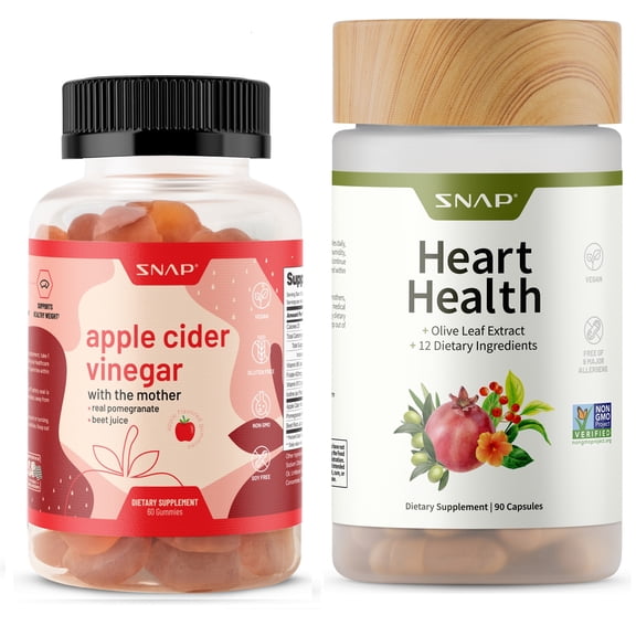 Snap Supplements Blood Pressure Supplement & ACV Gummies Bundle - 90+60CT
