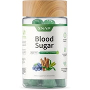 Snap Supplements Blood Sugar Support Gummies with Cinnamon, Green Apple, 60 Count, Adult Dietary Supplement, Easy-to-Use Gummy Format, For gummies supports healthy glucose and metabolic support