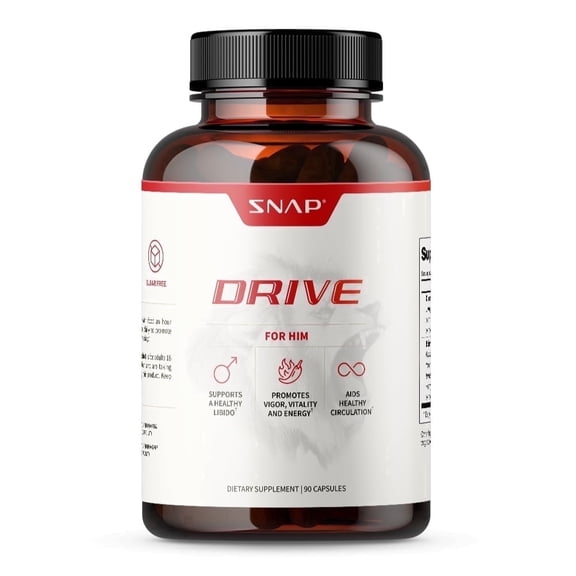 Snap Supplements Libido Vitamins, Energy and Stamina Support, All-Natural Dietary Supplement, 90 Capsules