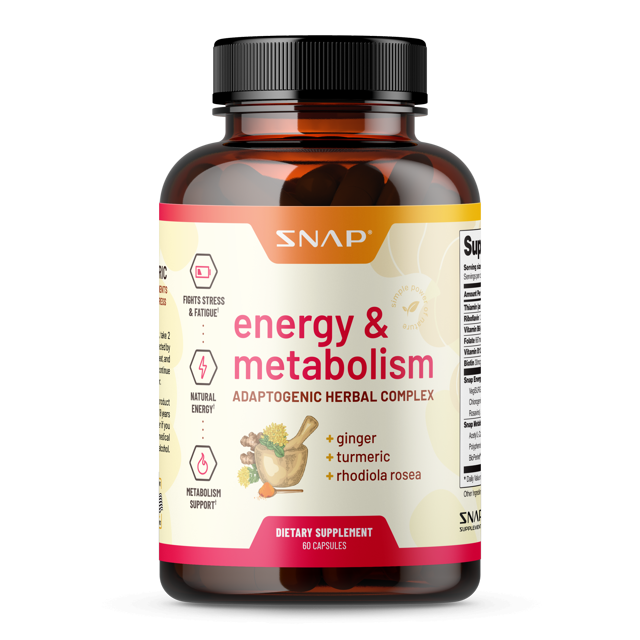 Snap Supplements Energy & Metabolism Booster Adaptogenic Herbs Ginger