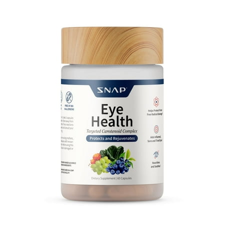 Snap Supplements Eye Health, Lutein, Zeaxanthin, Bilberry Extract, Lycopene - 60 Capsules